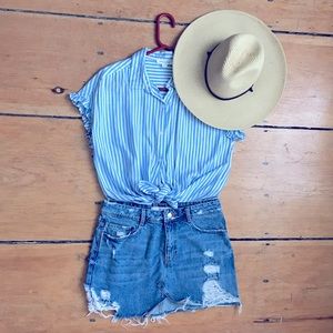 Striped collared blouse New W/O tags